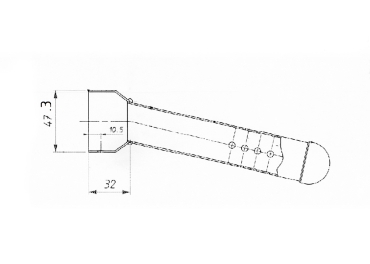 Chicane nid d'abeille pour silencieux rond ou oval  - d.47,3 d.30 18°