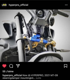 Kit montage pour amortisseur de direction Hyperpro YAMAHA MT-09 2024 2026
