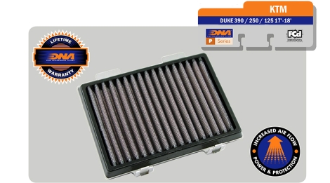 Filtre à air DNA  HUSQVARNA SVARTPILEN 125/200/250/401 2020 2023;HUSQVARNA VITPILEN 401 2018 2023;KTM RC 125/200/390 2022 2024;KTM DUKE 125/200/250/390 2017 2023;KTM 250/390 ADVENTURE 2020 2025