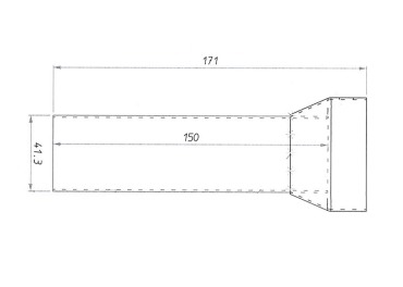 Chicane pour silencieux Rectangular - 35,8x59,8 int.41,3x15,3 l.150