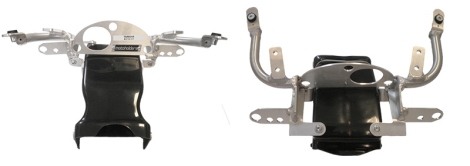 Support de carénage avant Alluminium avec prise d'air gelcoat noir courte