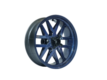 Option finition brillante reflet bleu sur jante COMET