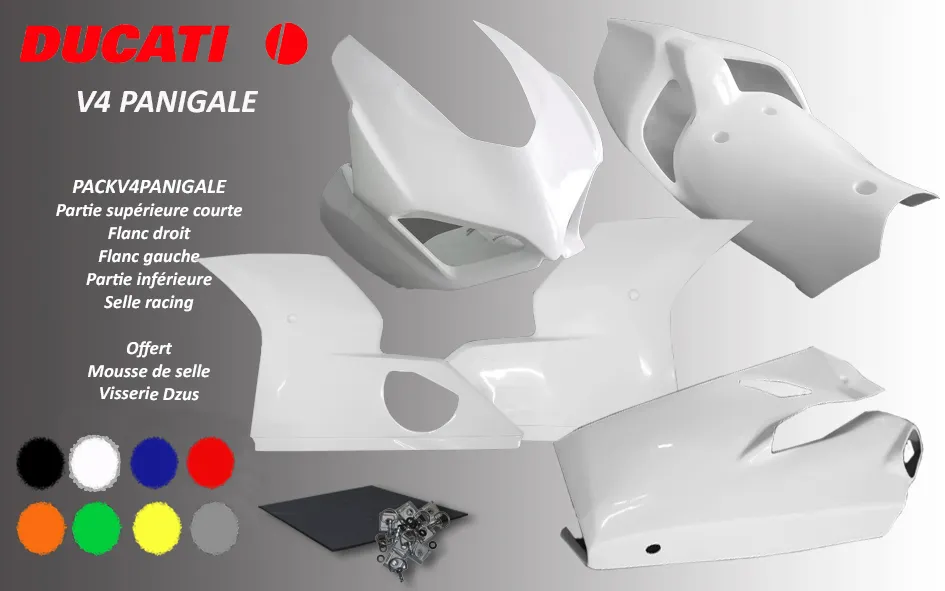 Ensemble pack carénage. Fintion gelcoat teinté dans la masse