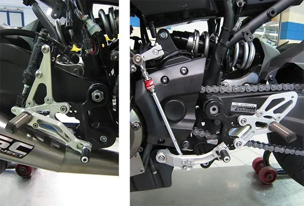 Commandes reculées Robby Moto modèle EVO YAMAHA MT07/TRACER 2014 2020