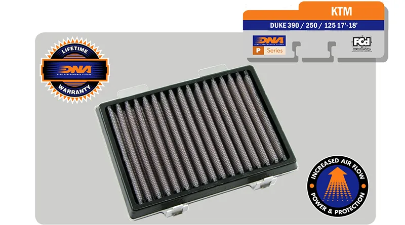 Filtre à air DNA  HUSQVARNA SVARTPILEN 125/200/250/401 2020 2023;HUSQVARNA VITPILEN 401 2018 2023;KTM RC 125/200/390 2022 2024;KTM DUKE 125/200/250/390 2017 2023;KTM 250/390 ADVENTURE 2020 2025