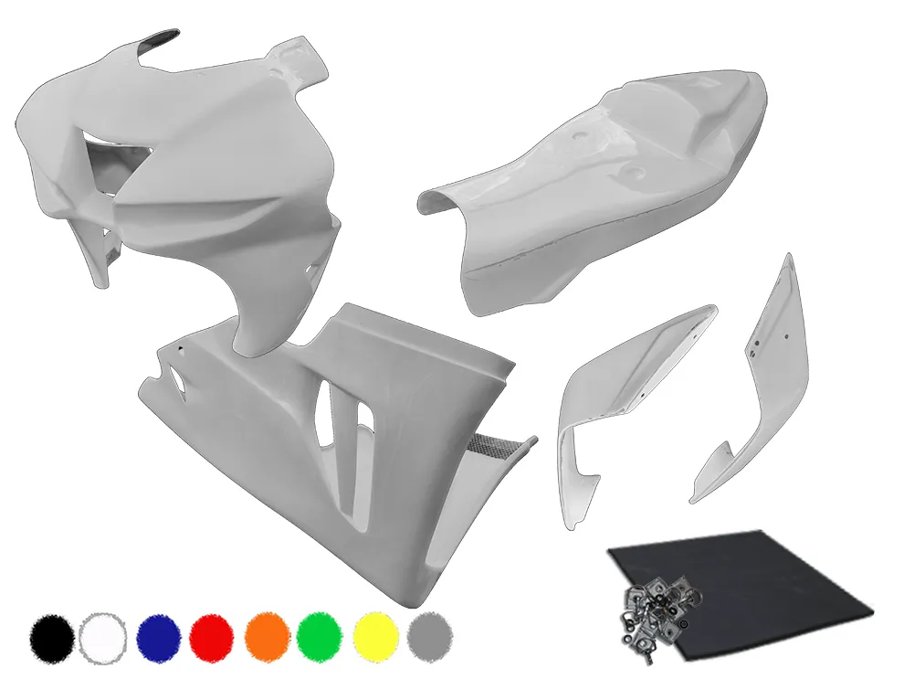 Ensemble pack carénage. Fintion gelcoat teinté dans la masse