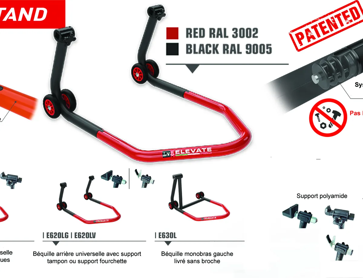 BEQUILLE ARRIERE U-STAND AVEC FOURCHETTE